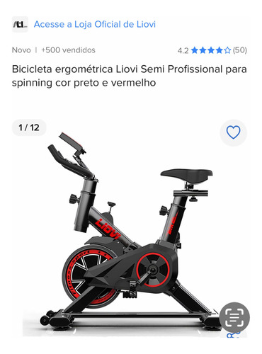Bicicleta Ergométrica Liovi Semi Profissional Para Spinning