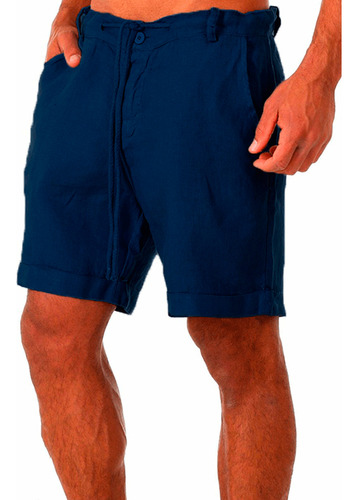 Pantalones Cortos De Lino Y Algodón For Hombre, Novedad De