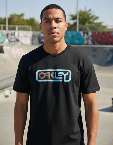 Camiseta / Playera Oakley Locked In B1b Tee Black / Blue
