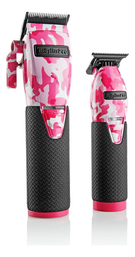 Combo Babyliss Clipper & Trimmer Limited Camuflaje Pink Fxholpk2pink 110v