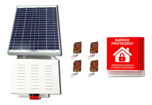 Kit Alarma Comunitaria Solar 30w + 4 Controles