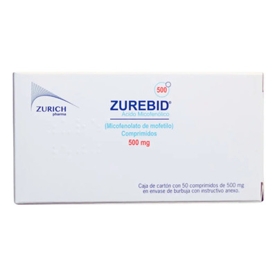 ZUREBID TABLETA 500 mg, 50 TABLETAS - ZURICH PHARMA, S.A. DE C.V. | Envío gratis