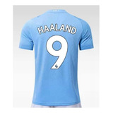 Camiseta Erling Haaland Manchester City Nro 9 Celeste 