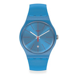 Reloj Swatch Unisex Colección Lady Suos401 Lagoonazing Color De La Malla Azul Color Del Bisel Azul Color Del Fondo Azul