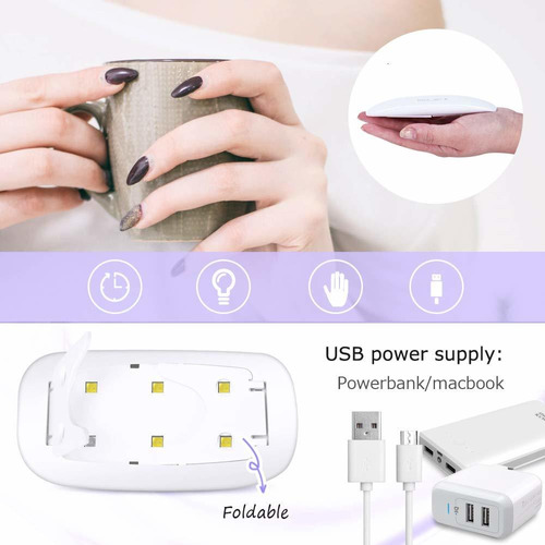 Ultravioleta Led Secador De Uñas Mini Lámpara De Uñas De Gel