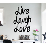 Vinil Decorativo Paredes Frases Letras Live Laugh Love