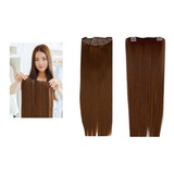 Aplique Cabelo Liso De Tic Tac 60cm Orgânico Ruivo Natural