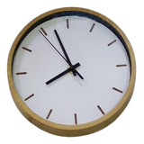 Reloj De Pared Simil Moderno Madera Redondo 20cm Gtia Newmar