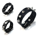 Pulsera De Piel Gruesa Con Estoperoles Rock Punk Kawaii