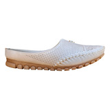 Zapato Mocasin De Dama Sin Talon Comodo Y Ligero Beige 7466