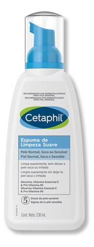 Espuma Limpeza Cetaphil Suave Pele Normal Sensivel 236ml