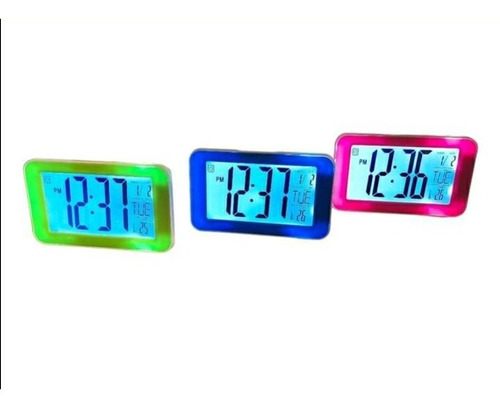 Reloj Digital Led Blanco Con Verdeds-3618l Mesa O Escritorio