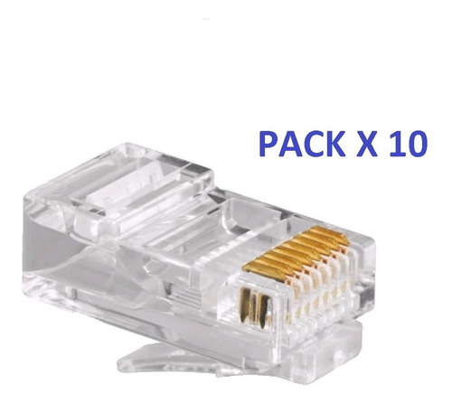 Ficha Plug Macho Rj45  Categoria 5e Amp Pack X 10