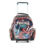 Mochila Spiderman Hombre Araña Jardin Preescolar Carro Más De 12 Pulgadas Con División