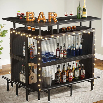 Mueble Cantina Esquinera Modelo 723 Color Negro 1.24m | Meses sin interés