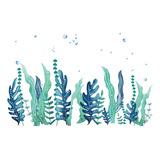 Adhesivos De Pared Ocean Grass, Coloridas Algas Marinas, Dec