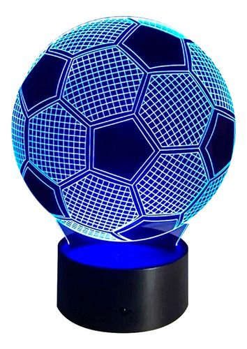 Lampara Ilusión 3d Balón De Fútbol + Control Remoto