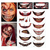 U Kit 24 Adesivos Maquiagem Artística Halloween Terror Boca