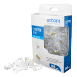 Conector Lan Plug Rj45 Cat5e 8p Exbom Caixa Com 100 Unidades