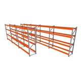 Kit 7mini Porta Pallet 180x200x60 Cinza.laranja Sem Bandejas