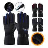 Guantes De Moto Impermeable Corderito Antideslizantes Lluvia Color Azul Talle Unico