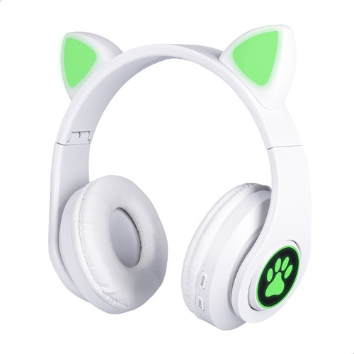 Audífonos Bluetooth Orejas De Gato Luz Rgb Diseño Kawaii Bl