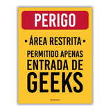 Placa Decorativa Metal Quadro Gamer Geek Quarto Gamer Perigo