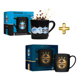 Kit 1 Caneca Porcelana Quadrada+ 1 Caneca Urban Preto Grêmio