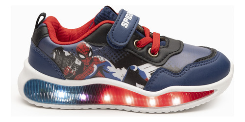 Zapatilla Con Luces Niño Spiderman Azul Marvel