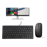 Kit Teclado E Mouse Abnt2 Com Fio Usb Computador Notebook Cor Do Mouse Preto Cor Do Teclado Preto