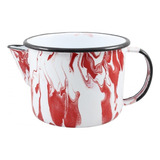 Caneca Leiteira Esmaltada P/ Ferver 1l Marmorizada Ewel Luxo Cor Vermelho