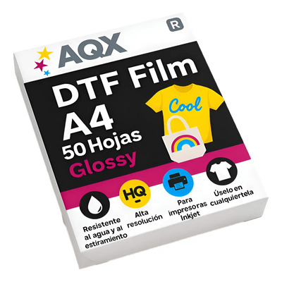 Pet Dtf Glossy Film Papel A4 X 50 U Estampado Transfer Aqx | Envío gratis