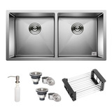 Cuba Dupla Quadrada Inox 304 Cozinha Pia Gourmet 9040 Acess