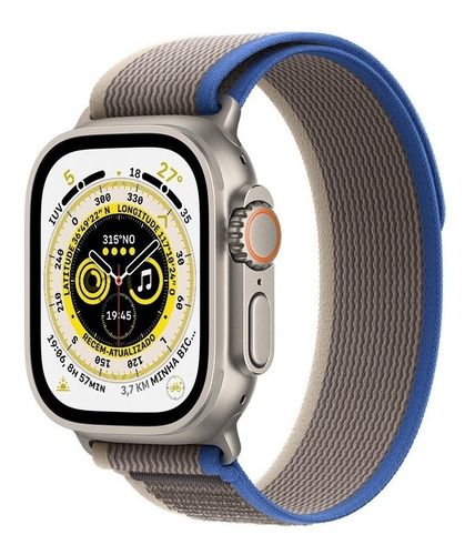 Apple Watch Ultra Gps+cell Titan 49mm Azul/cinza M/g + Brind