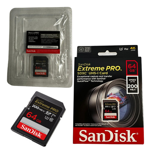 Cartão Memória Extreme Pro 64gb 200mbs Original Sandisk Nfe