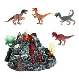 Electric Simulation Volcano Dinosaur Action Figure Toy 2024