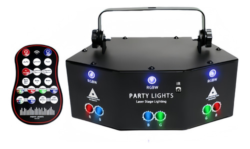 Luces Rgb Proyector Laser Disco Dj Estroboscopico Escenario