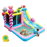 Casa Inflable Con Tobogán De Agua Y Piscina