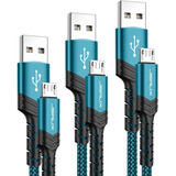 Cable Cargador Microusb Jsaux Para Galaxy Y Mas 3-pack Ve...