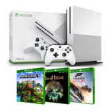 Xbox One S 1tb + 3 Jogos Completo Com Nota Fiscal