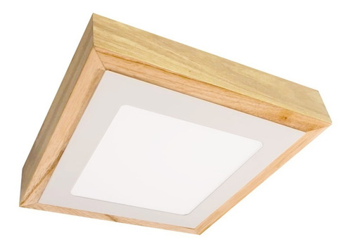 Plafon Madera Led 25x25cm 18w Dormitorio Living Cocina Panel