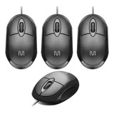 Kit 4 Mouses Com Fio Conexão Usb 1200dpi Cabo 1,2m 3 Botões