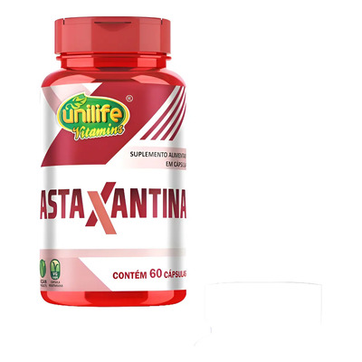 Astaxantina 400mg Unilife 60 Cápsulas Sem Sabor Vegano Sem Glúten