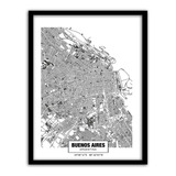 Cuadro Mapa De Ciudad De Buenos Aires 50x70 Cm