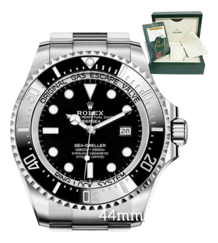Relógio Rolex Deep Sea Preto Base Eta Prova Dágua 44mm +cx