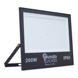 Reflector Led 200w Luz Calida 3000°k Ip65 85-265v Exteriores Color De La Carcasa Negro Color De La Luz Blanco Cálido