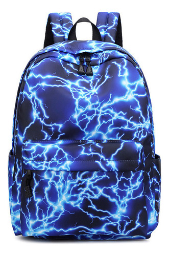 Mochila Escolar Con Estampado De Nailon Blue Lightning