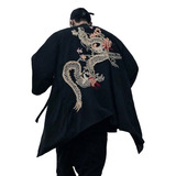 Kimono Cardigan Chino Bordado Dragón Chaqueta Yukata