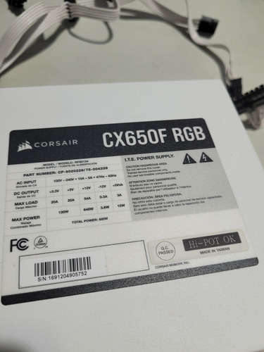 Fuente De Poder Corsair Cx650f Rgb