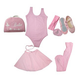 Kit Roupa Ballet 7 Peças Uniforme Figurino Infantil Balé